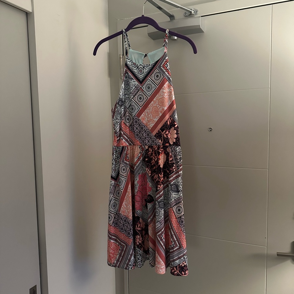 Patterned Halter Dress